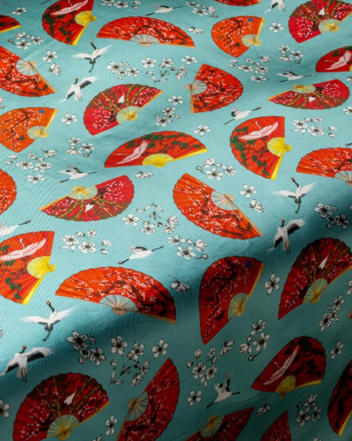 Oriental Fans Teal (PLC-1290) Image 1